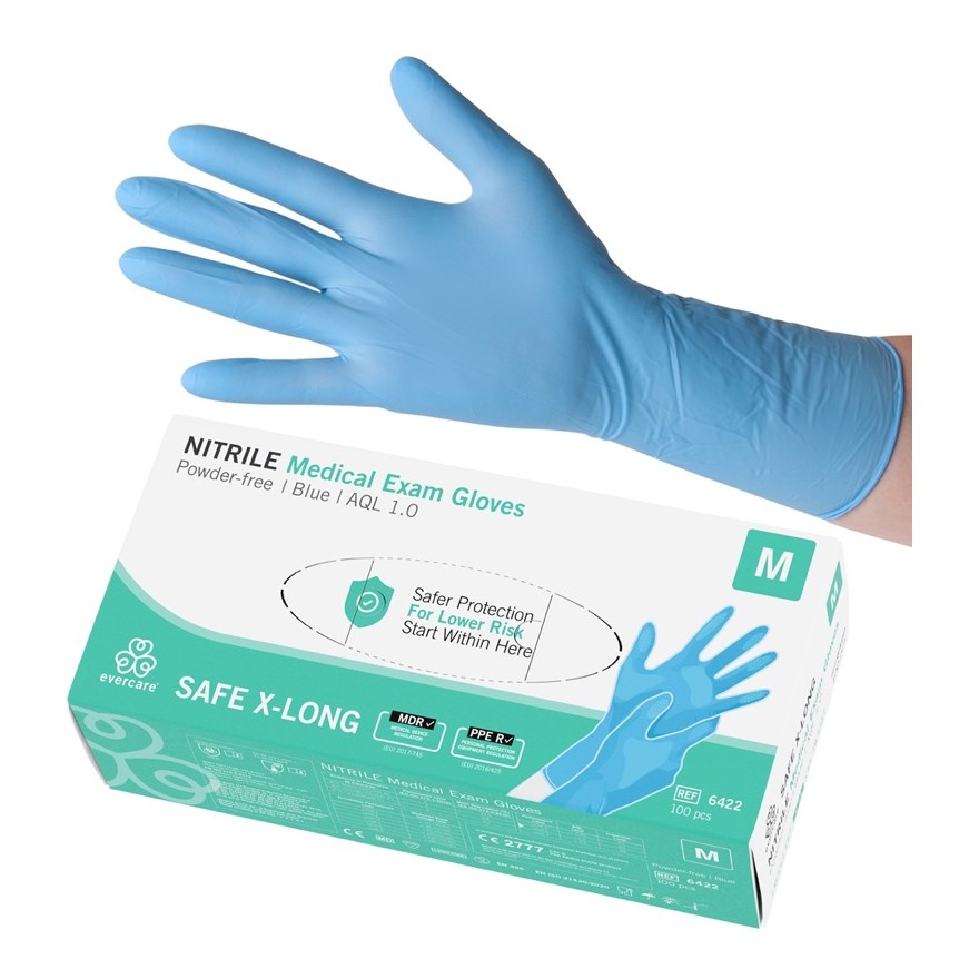NITRILE EXAMINATION GLOVES M 100's