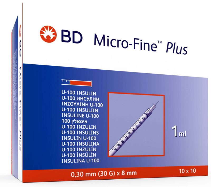 BD MICROFINE SYRINGES 1ML 8MM(30G) 100s