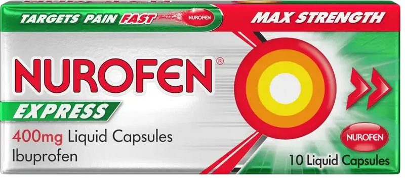 NUROFEN EXPRESS LIQUID CAPS 400MG 10S