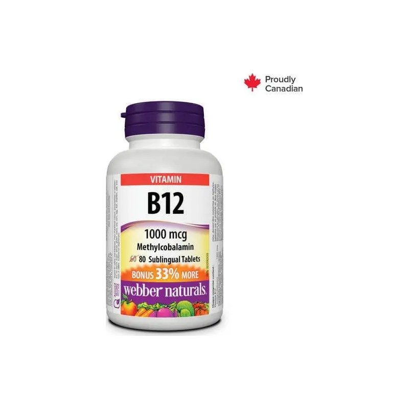 WEBBER NATURALS B12 METHYLCOBALAMIN 1000MCG 80S (p1)