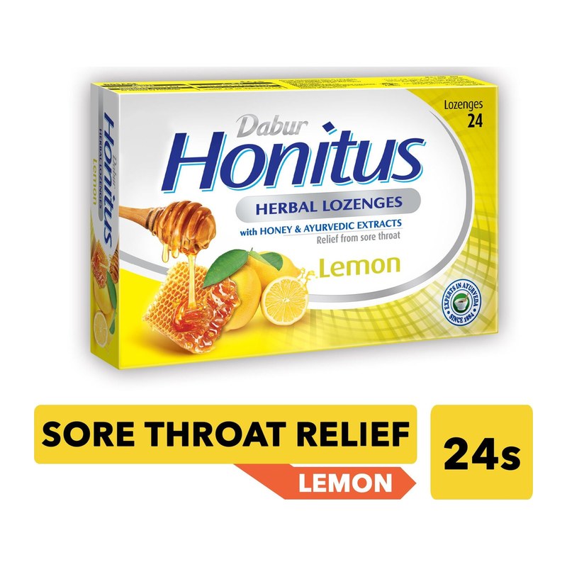 DABUR HONITUS HERBAL LOZENGES LEMON 24S